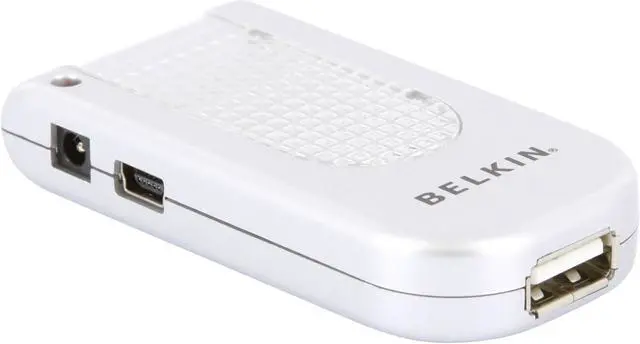 Alt view image 7 of 11 - BELKIN F5U403P Silver Hi-Speed USB 2.0 4-Port Lighted Hub with Power Adapter