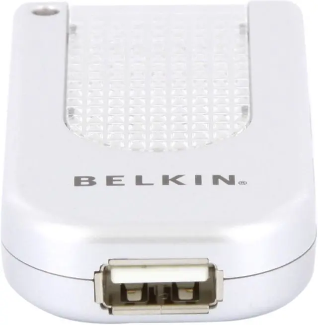 Alt view image 8 of 11 - BELKIN F5U403P Silver Hi-Speed USB 2.0 4-Port Lighted Hub with Power Adapter
