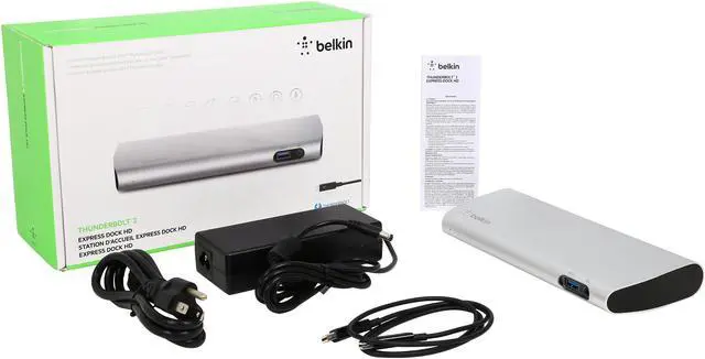 Alt view image 7 of 7 - Belkin Thunderbolt 2 Express Dock HD with 1-Meter Thunderbolt Data Transfer Cable, Designed for Thunderbolt 2 Technology with 4K Resolution (F4U085tt)