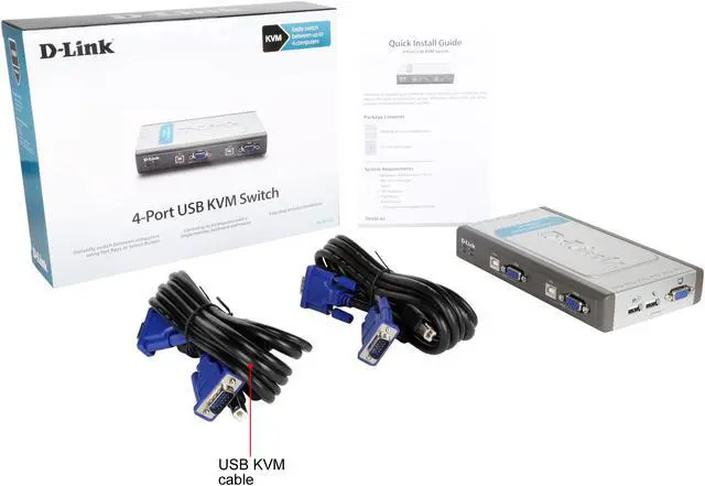 Alt view image 3 of 7 - D-Link DKVM-4U 4-Port USB KVM Switch