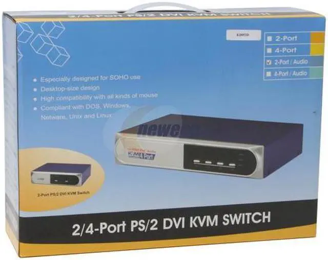 Alt view image 4 of 5 - GWC KD053D 2-Port PS/2 DVI KVM Switch