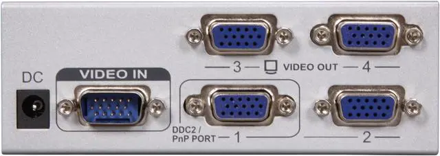 Alt view image 3 of 4 - GWC VS1140 Video 4-Port Splitter, VGA /SVGA, Metal Casing