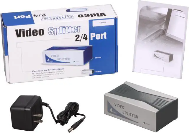 Alt view image 4 of 4 - GWC VS1140 Video 4-Port Splitter, VGA /SVGA, Metal Casing