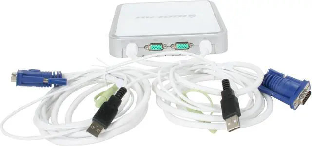 Alt view image 5 of 5 - IOGEAR GCS634U MiniView USB KVM Switch with audio and cables