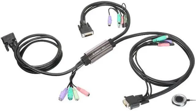 Main image of IOGEAR GCS92 2 -Port DVI PS/2 KVM Switch with built in cables and remote switching