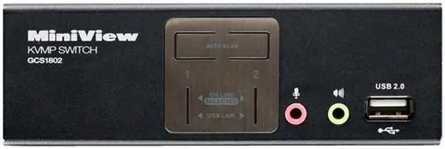 Alt view image 2 of 5 - IOGEAR GCS1802 2 Port KVMP Switch with USB 2.0 Hub and Audio