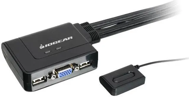 Main image of IOGEAR KVM 2-Port USB VGA Cabled Switch - 2048 x 1536 - Remote Button Switch - Plug n Play - PC, MAC, SUN - GCS22U