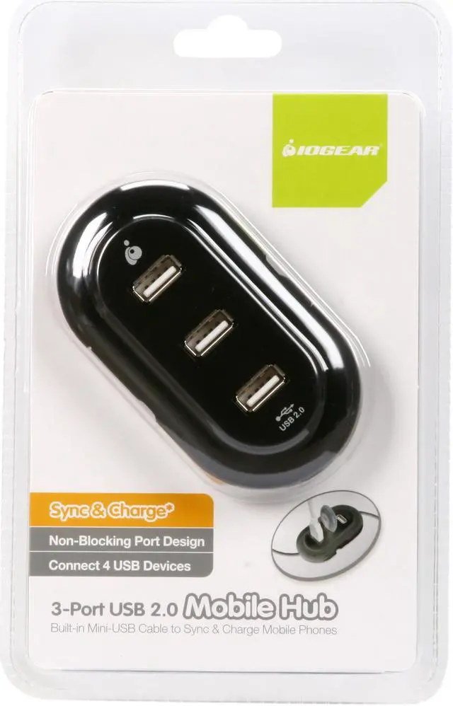 Alt view image 5 of 5 - IOGEAR GUH276 3-Port USB 2.0 Mobile Hub