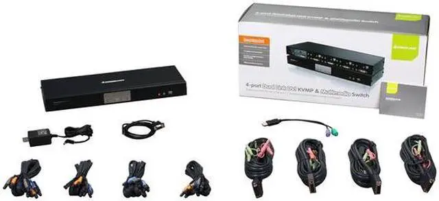 Alt view image 5 of 5 - IOGEAR GCS1784 4-Port Dual Link DVI KVMP Switch with 7.1 Audio and Cables