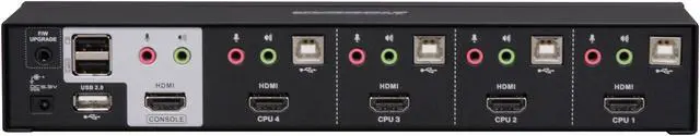 Alt view image 4 of 4 - IOGEAR GCS1794 4-Port HDMI Multimedia KVMP Switch with Audio