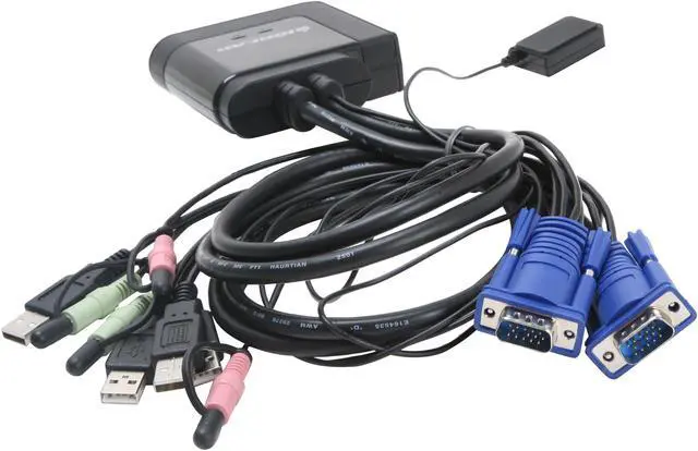 Alt view image 3 of 4 - IOGEAR GCS72U 2-Port USB Cable KVM Switch with Audio
