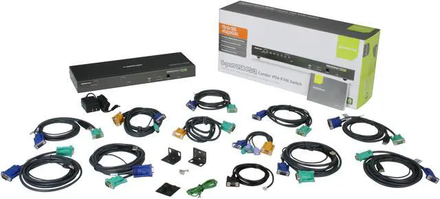 Alt view image 5 of 5 - IOGEAR GCS1808KITU 8-Port USB PS/2 Combo VGA KVM Switch with USB KVM Cables