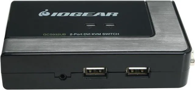 Alt view image 3 of 5 - IOGEAR GCS932UB 2-Port USB DVI KVM with Audio and Mic.