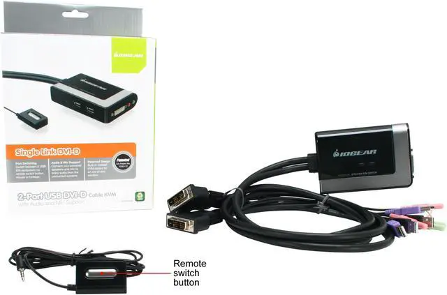 Alt view image 5 of 5 - IOGEAR GCS932UB 2-Port USB DVI KVM with Audio and Mic.