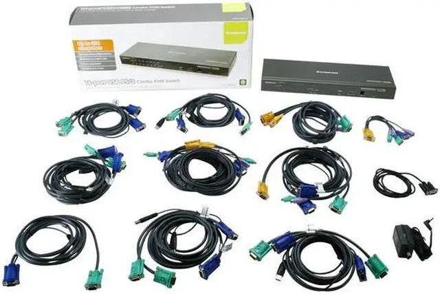 Alt view image 5 of 5 - IOGEAR GCS1716KIT 16-Port USB PS/2 Combo KVM Switch with Cables