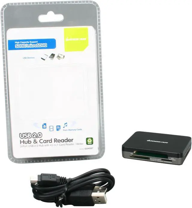Alt view image 6 of 6 - IOGEAR GUH287 3-Port USB 2.0 Hub and 45-in-1 Card Reader