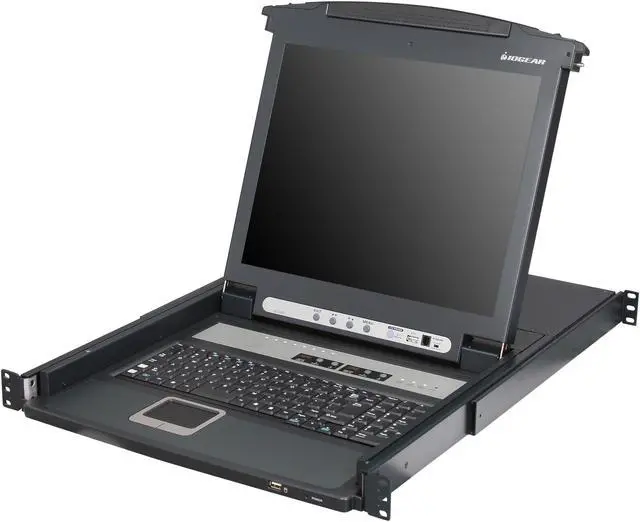 Alt view image 2 of 14 - IOGEAR GCL1808KITU 8-Port LCD Combo KVM Switch with USB KVM Cables