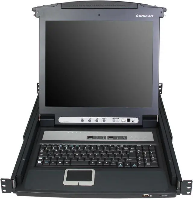 Alt view image 3 of 14 - IOGEAR GCL1808KITU 8-Port LCD Combo KVM Switch with USB KVM Cables