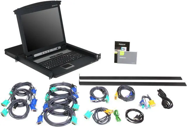 Alt view image 12 of 14 - IOGEAR GCL1808KITU 8-Port LCD Combo KVM Switch with USB KVM Cables