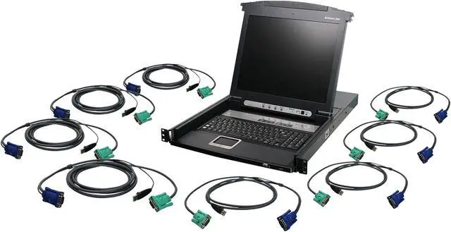 Main image of IOGEAR GCL1808KITU 8-Port LCD Combo KVM Switch with USB KVM Cables
