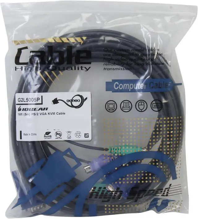 Alt view image 3 of 3 - IOGEAR 16 ft. KVM Cable G2L5005P