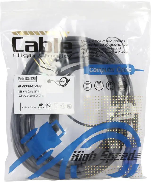 Alt view image 3 of 3 - IOGEAR 16 ft. KVM Cable G2L5205U