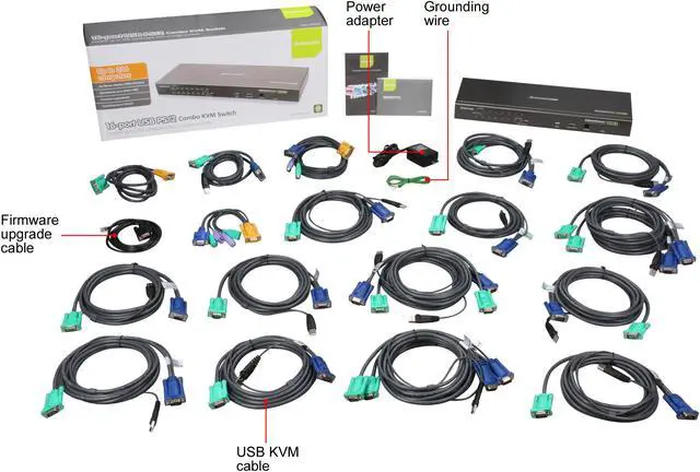 Alt view image 5 of 5 - IOGEAR GCS1716KITU 16-Port USB PS/2 Combo KVM Switch with Cables