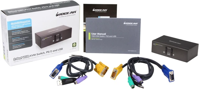 Alt view image 6 of 7 - IOGEAR GCS1722 2 Port VGA KVM Switch w/ PS2 & USB