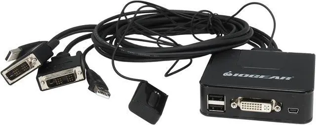 Alt view image 2 of 3 - IOGEAR GCS922U 2-Port USB DVI Cable KVM Switch