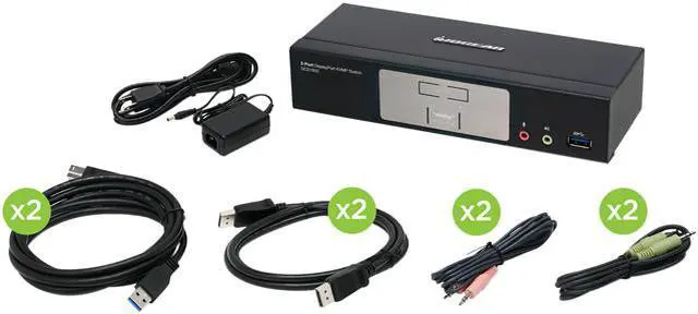 Main image of IOGEAR GCS1932 2-Port DisplayPort 1.2 KVMP Switch with USB 3.1 Gen1 Hub and Audio (TAA Compliant)
