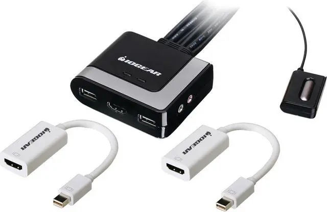 Main image of IOGEAR GCS62HMDPKIT 2-Port HDMI and Mini DisplayPort Cable KVM Kit with Audio