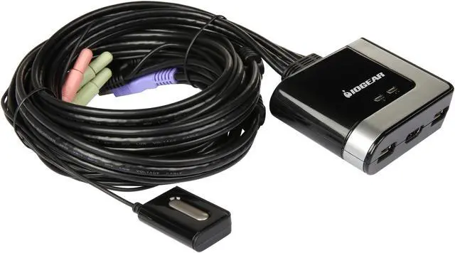 Alt view image 4 of 5 - IOGEAR GCS62HDPKIT 2-Port HDMI and DisplayPort Cable KVM Kit with Audio