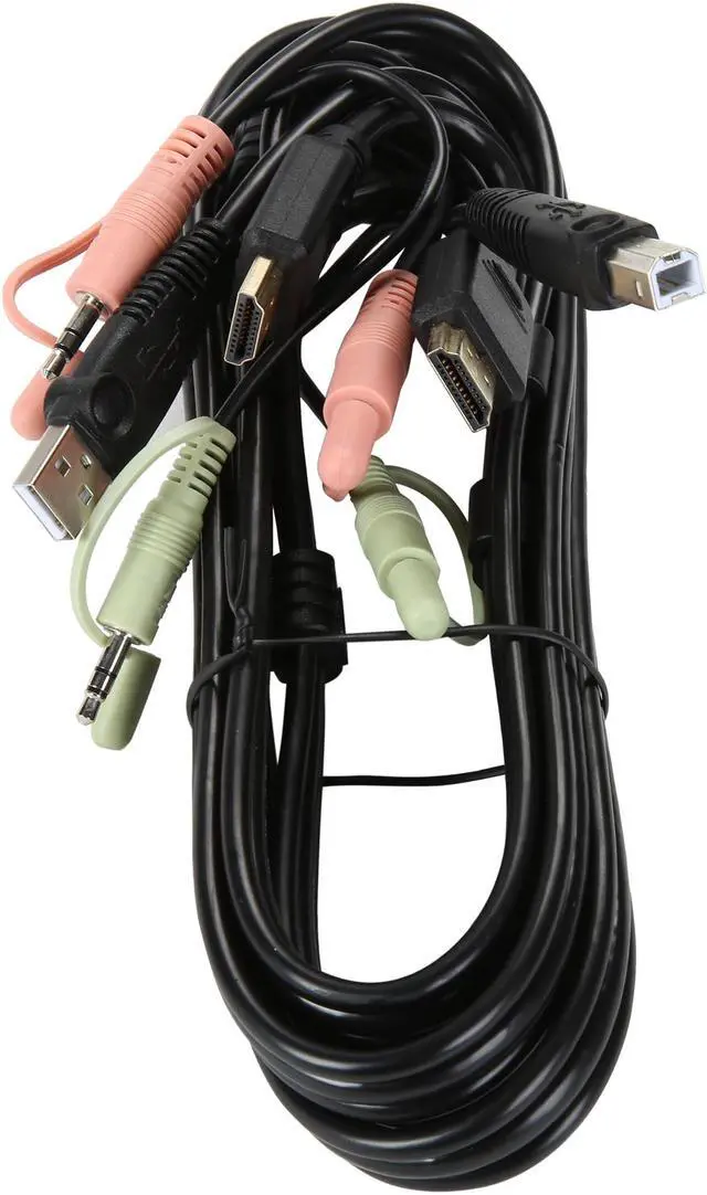 Alt view image 7 of 8 - IOGEAR GCS1794DPKIT 4-Port HDMI and DisplayPort KVMP Kit with USB Hub and Audio