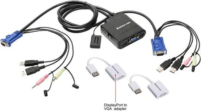 Main image of IOGEAR GCS72DPKIT 2-Port VGA and DisplayPort Cable KVM Kit with Audio