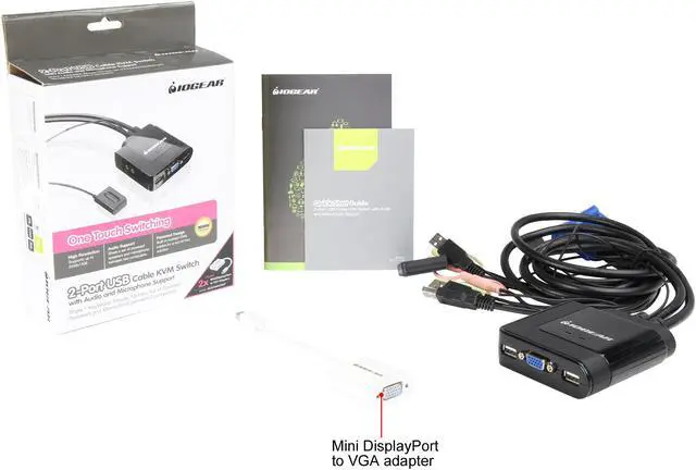 Alt view image 8 of 8 - IOGEAR GCS72MDPKIT 2-Port VGA and Mini DisplayPort Cable KVM Kit with Audio