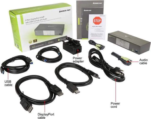 Alt view image 6 of 6 - IOGEAR GCS1902 2-Port DisplayPort KVMP Switch with USB 3.0 Hub (TAA Compliant)