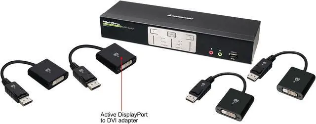 Alt view image 2 of 6 - IOGEAR GCS1642DPKIT 2-Port Dual-Link Dual View DVI and DisplayPort KVMP Kit (TAA Compliant)