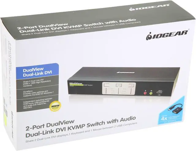 Alt view image 6 of 6 - IOGEAR GCS1642DPKIT 2-Port Dual-Link Dual View DVI and DisplayPort KVMP Kit (TAA Compliant)