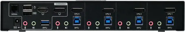 Alt view image 2 of 4 - IOGEAR GCS1934M 4-Port 4K DisplayPort KVMP Switch with Dual Video Out and RS-232