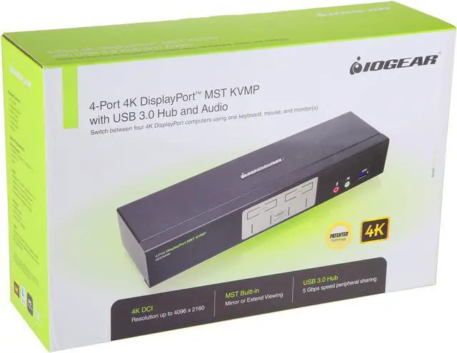 Alt view image 4 of 4 - IOGEAR GCS1934M 4-Port 4K DisplayPort KVMP Switch with Dual Video Out and RS-232