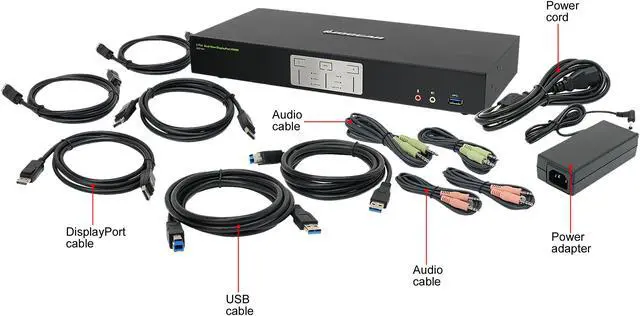 Alt view image 6 of 6 - IOGEAR GCS1942 2-Port 4K Dual View DisplayPort KVMP with USB 3.0 Hub and Audio (TAA)