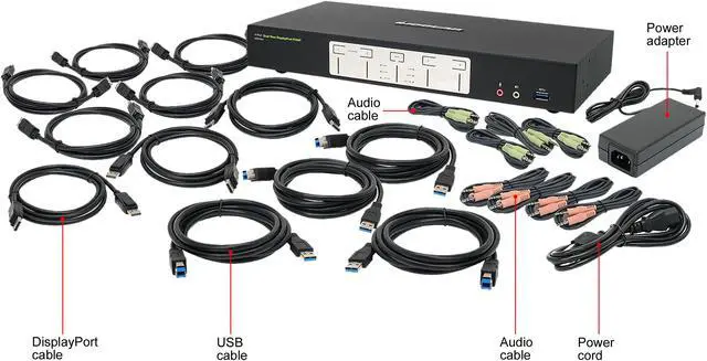 Alt view image 6 of 6 - IOGEAR GCS1944 4-Port 4K Dual View DisplayPort KVMP with USB 3.0 Hub and Audio (TAA)