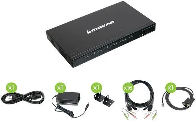 Main image of IOGEAR GCS1816HKITU 16-Port USB HDMI KVMP Switch with USB Cable Sets (TAA Compliant)