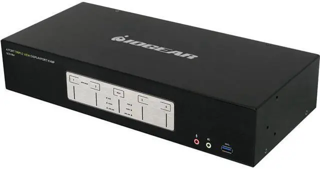 Main image of IOGEAR GCS1964 4-Port 4K Triple View DisplayPort KVMP Switch with USB 3.0 Hub (TAA)