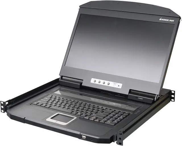 Alt view image 2 of 5 - IOGEAR GCL1900W 18.5" Widescreen Short Depth LCD Console with Audio (TAA Compliant)