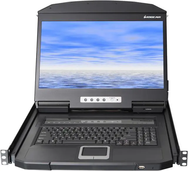 Alt view image 2 of 4 - IOGEAR 18.5" Widescreen Short Depth 8-Port LCD KVM Switch with 8x USB KVM cables