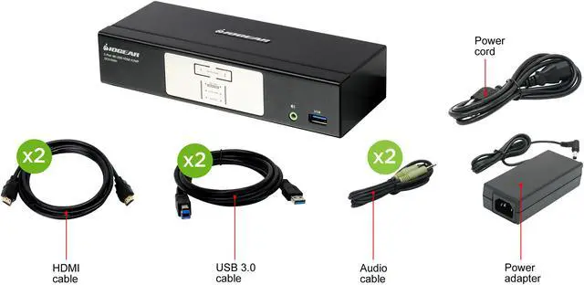 Alt view image 2 of 5 - IOGEAR GCS1932H 2-Port 4K KVMP Switch with HDMI Connection, USB 3.0 Hub, and Audio (TAA)