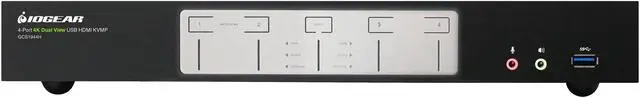 Alt view image 3 of 7 - IOGEAR 4-Port 4K Dual View KVMP Switch with HDMI Connection, USB 3.0 Hub, and Audio (TAA)
