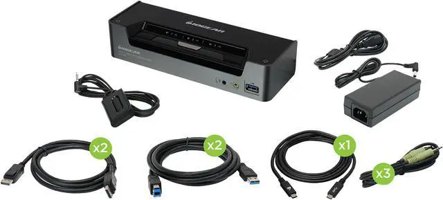 Main image of 3-Port 4K USB-C and DisplayPort KVMP Switch with Power Delivery