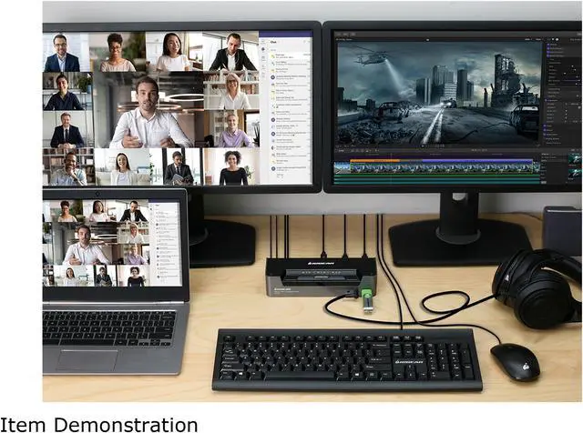 Alt view image 4 of 4 - 3-Port 4K USB-C and DisplayPort KVMP Switch with Power Delivery